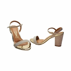 Sandalia Taco Conico 6 1/2 Glamour Cetim lame Vizzano (6262474CT) - Mousse Calzados