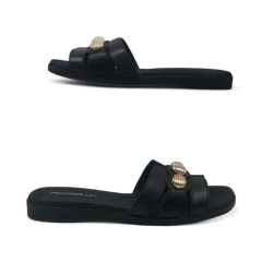 Zueco Faja Ancha Aplique Napa Linho Piccadilly (513036NP) - comprar online