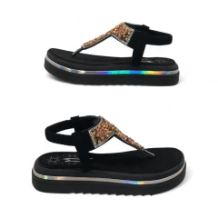 Ojota Empeine Mostacillas / Strass Ribete Talon Elastico Nobuck Mousse (70NOB) - comprar online