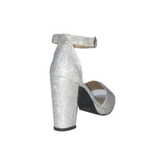 Sandalia Talonera Tacon 9 1/2 Cetim Lame Valen (7179CT)