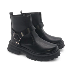 Borcego Cierre Interno Aplique Cintos Napa Mika (490NP)