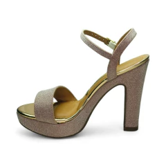 Imagen de Sandalia Plataforma Taco 10 1/2 Glamour Cetim Lame Vizzano (6292200CT)
