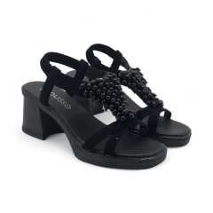 Sandalia Empeine Perlas Tacón 7 1/2 Nobuck Mousse (1005NOB) - comprar online