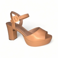 Sandalia Faja Ancha c/ Plataforma Tacon 7 1/2 Napa Chocolate (138413689NP)