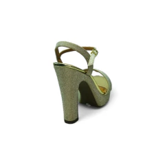 Sandalia Plataforma Taco 10 1/2 Glamour Cetim Lame Vizzano (6292200CT)