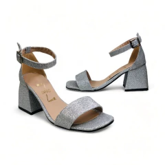 Sandalia Talonera Taco Cuadrado 5 1/2 Lurex Zafiro (3279LU) - comprar online