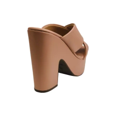 Zueco Tira Cruzada Taco Conico 10 1/2 Napa Chocolate (1898517NP)