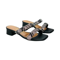 Zueco Doble Tira Pronta Combinada Strass Napa Vizzano (6454122NP) - tienda online