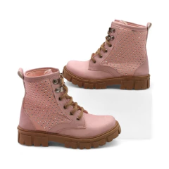 Borcego Cordon Aplique Strass Napa Lycra Martina (02023NP) - comprar online