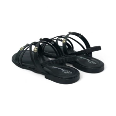 Sandalia Tiras Talon Elastico Aplique Tacha Corazon Napa PéComPé (37224NP) en internet