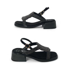 Sandalia Empeine Nudo Strass Nobuck Mousse (0335NOB) - comprar online