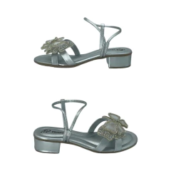 Sandalia Tiras Cruzadas Aplique Moño C/Strass Taco 3 Napa PéComPé (21118MZ) - comprar online