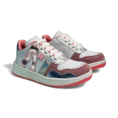 Zapatilla Cordón Recortes Metalizados Napa Blue Duck (1433NP)