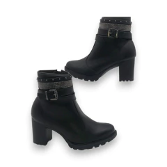 Botineta Recortes Cinto Tira Tacha Strass Taco 6 1/2 Napa Floather Moleca (5348103NF) en internet