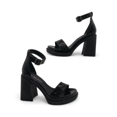 Sandalia Faja Plataforma C/ Talonera Taco Ancho Verniz Cetim Savage (ISCA11VZ) - comprar online