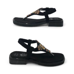 Ojota Empeine Strass Talón Elástico Glow Mousse (40NOB) - comprar online