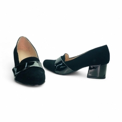 Zapatos Clasico Tacon 4 1/2 Camurca Verniz Zafiro (3530CM) - comprar online
