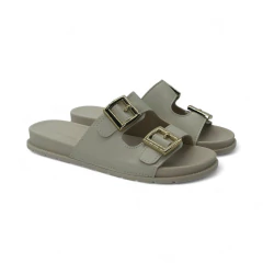 Zueco Doble Faja Hebilla Base De Goma Napa Molekinha (2341126NP) - tienda online