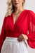 Body Feminino em Tule e Lurex em Decote V - loja online