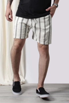 BERMUDA LINO RAYADA (41332) - tienda online