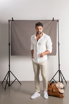 CAMISA CUELLO MAO LINO (39109) - No End MAYORISTA