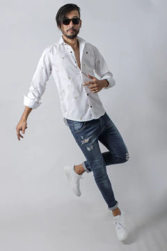 CAMISA VESTIR BORDADA (40107) - comprar online