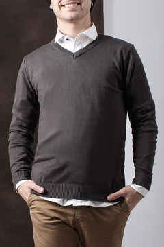 SWEATERS BASICO CUELLO V (40850) - tienda online