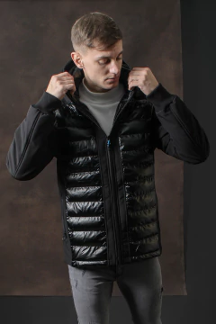 CAMPERA CANELON Y NEOPRENE CON CAPUCHA (42458) - comprar online