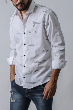 CAMISA VESTIR BORDADA (40107)