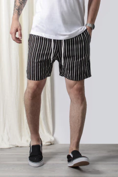 BERMUDA LINO RAYADA (41332) - tienda online