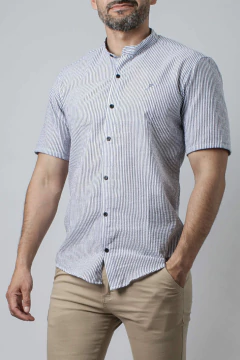 CAMISA CUELLO MAO CLOQUE M/C (39113) - No End MAYORISTA