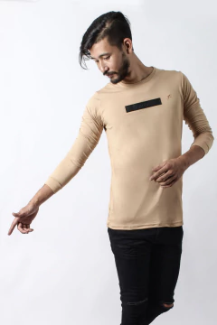 REMERA MANGA LARGA GAMUZADA BORDADA (40222) - tienda online