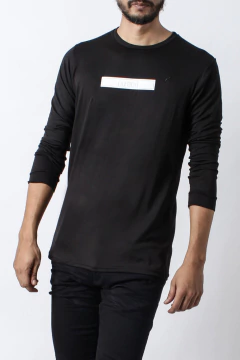 REMERA MANGA LARGA GAMUZADA BORDADA (40222) - tienda online