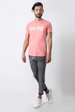 REMERA NEVER TRUST A SMILING CAT (40282)