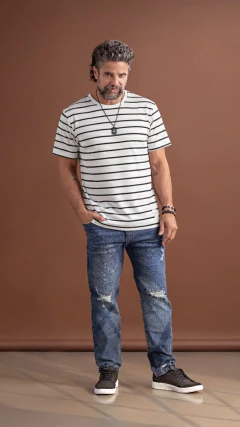 REMERA WAFLE RAYADA (45258)