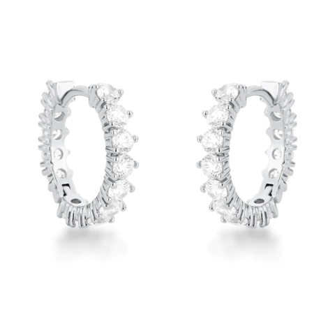 Argola Riviera Zircônias Banho Ródio - comprar online
