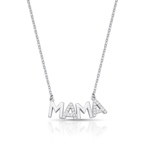 Colar Mama Cravejado Prata 925 - comprar online