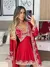 Robe/Camisola/Calcinha sem Bojo - Vermelho/Branco - comprar online