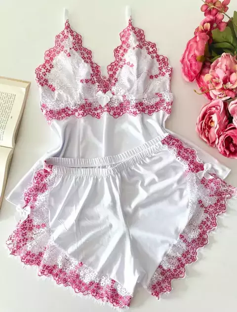 BabyDoll Ana - Branco/Pink - comprar online