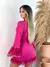 Robe/Camisola/Calcinha sem Bojo Pink/Branco - Pimenta Doce