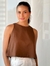Blusa Decote Linho Marron Agnes