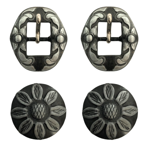 Kit Fivela Cabeçada / Margaridas Girassol Oxidada