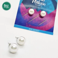 Aros Perlas Acero (JO063)