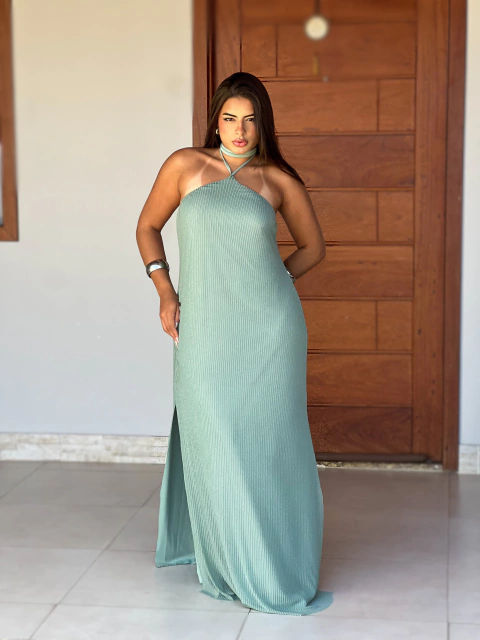 Vestido Lótus Verde Água - comprar online