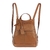 Imagem do Mochila de Couro Legítimo Resistente Maluzinha Andória Cor Off White Com Caramelo
