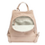 Imagem do Mochila de Couro Legítimo Resistente Maluzinha Andória Cor Off White Com Caramelo