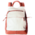 Mochila de Couro Legítimo Resistente Maluzinha Andória Cor Off White Com Caramelo