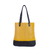 Bolsa de Couro Legítimo Flávia Cor Mostarda com Preto - comprar online