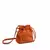 Bolsa mini transversal saco em couro legítimo na cor caramelo com alça fina