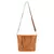 Bolsa de ombro de couro cor caramelo com alça removível e design elegante